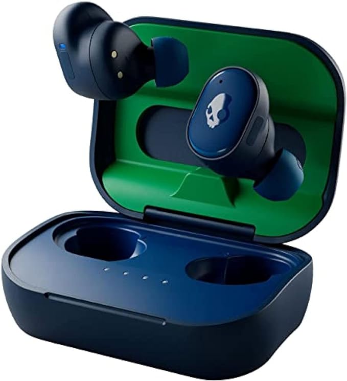 Top 5 Amazon Ear Buds Skull candy Grind In-Ear Wireless Earbuds, 40 Hr Battery, Skull-iQ, Alexa Enabled, Microphone, Works with iPhone Android and Bluetooth Devices - Dark Blue/Green