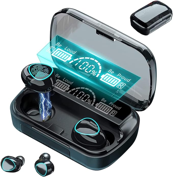 Top 5 Amazon Ear Buds. Wireless Earbuds, Bluetooth Headphones 140Hr Playtime Sports Ear Buds with Digital Display Charging Case, IPX5 Waterproof Headset with Microphone Cordless Earphone for iPhone Android TV
